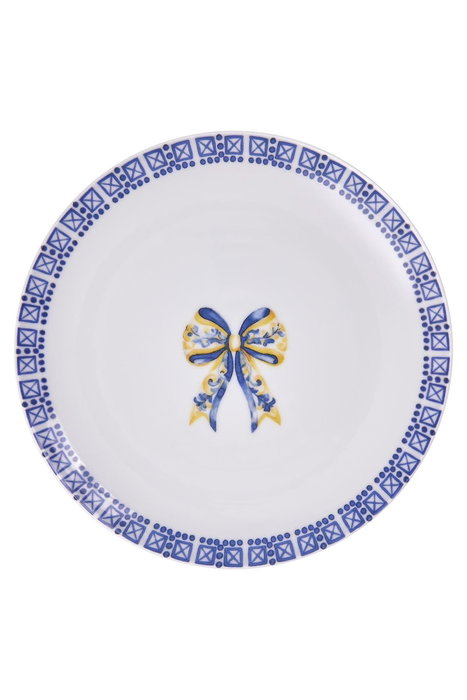Hermia 2100002909001 Juego de Servir Pasteles Porcelana Azul Apto Microondas y Lavavajillas 4 Piezas